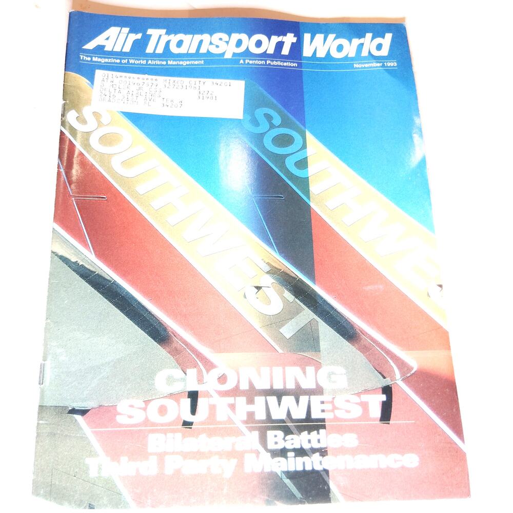 Air Transport World Magazine - November 1993 Southwest Airlines Edition